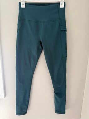 Prana Teal high waisted Leggings with side Pockets